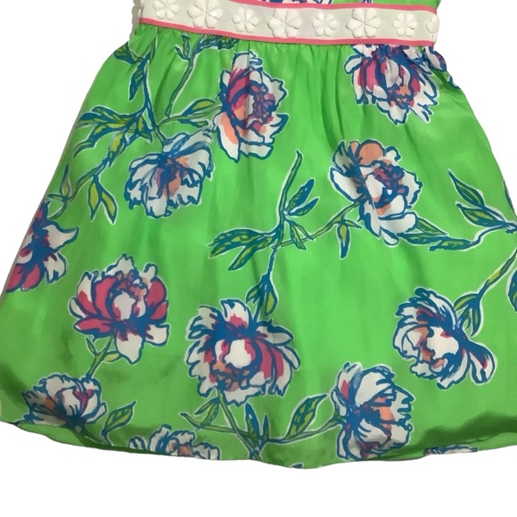 Lilly Pulizer Floral Print Langley Dress Mini Strapless Silk Cotton Blend - Picture 4 of 14